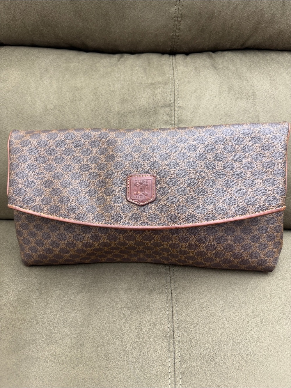 Authentic CELINE Vintage Macadam Canvas Clutch - Beautiful Condition